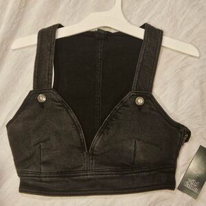 Wild Fable Women's Size XXS  Crop Black Denim Tank Top - NWT